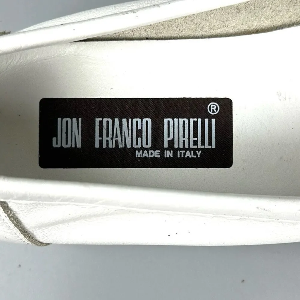 Jon Franco Pirelli Italy Tasseled Loafers White Leather Women’s 44 US 11,5
